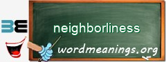 WordMeaning blackboard for neighborliness